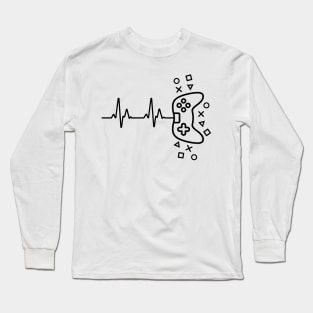 Gamer Heart Beat Video Game Lover Long Sleeve T-Shirt